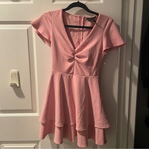 B Darlin Pink Mini Dress with Flared Skirt